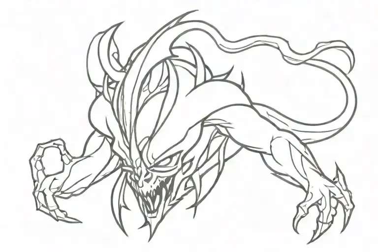 evil aquarius shadow fiend tattoo design idea