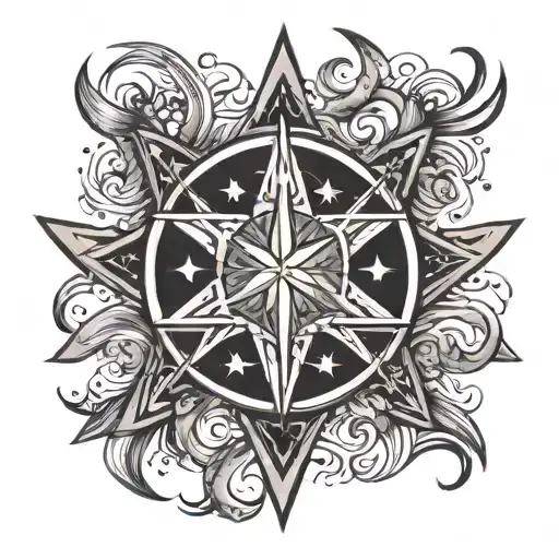 north star tattoo design idea