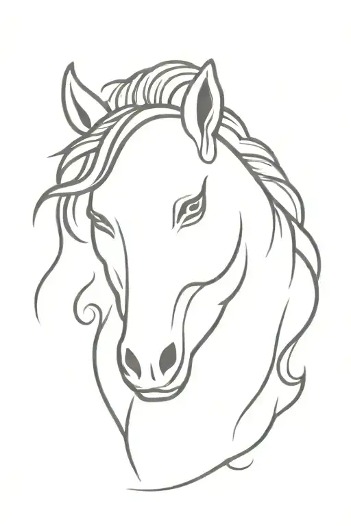 Sun, Aries zodiac sign, horse head tattoo design idea