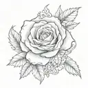 The letter K and a rose tattoo design idea