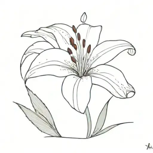 one asiatic levi lily flower tattoo design idea