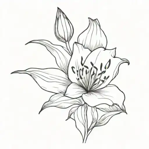 Asiatic Levi Lily flower tattoo design idea