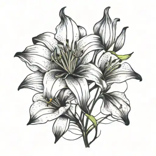 asiatic levi lily flower tattoo design idea