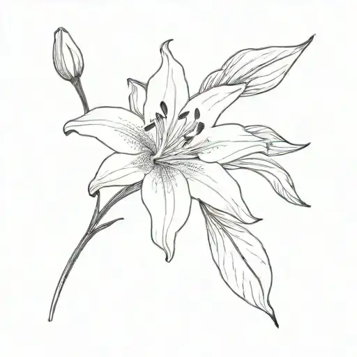 one asiatic levi lily flower tattoo design idea