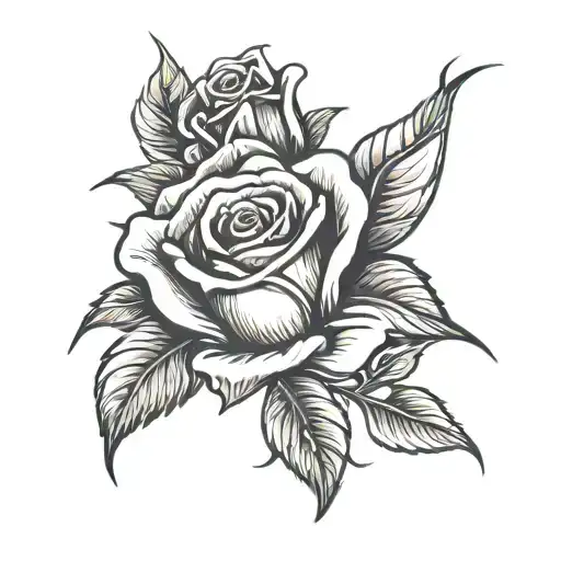 rugby ball and rose  tattoo design idea