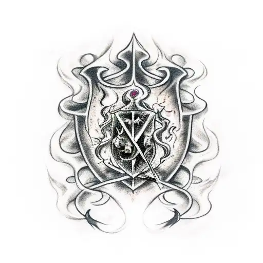 Harry Potter dark mark with smoke  tattoo design idea