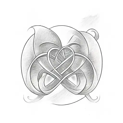 A sketch-style tattoo of a heart-shaped infinity symbol with delicate linework tattoo design idea