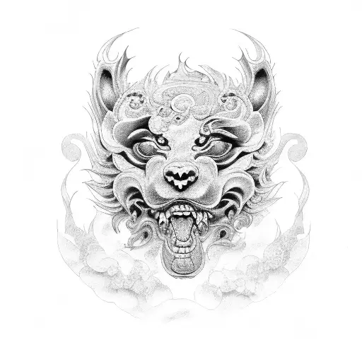 Foo Dog tattoo design idea