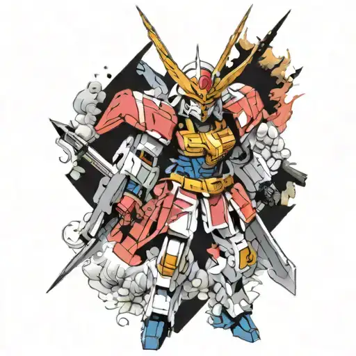 gundam triangle shape ink painting tattoo design idea