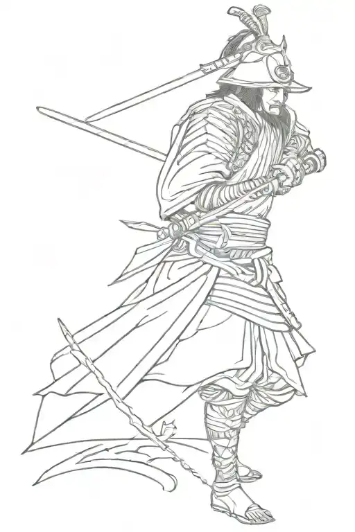 Japanese samurai warrior tattoo design idea