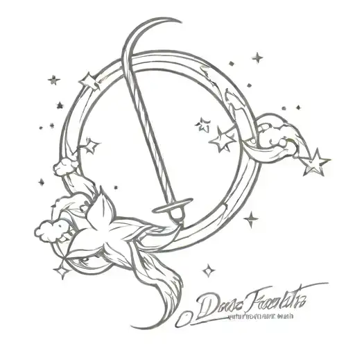 sailor moon wand, quote "don't tell me that sky is the limit of there are footprints on the moon" , no letters, vertical tattoo design idea