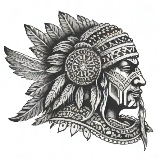 Mapuche and united states tattoo design idea