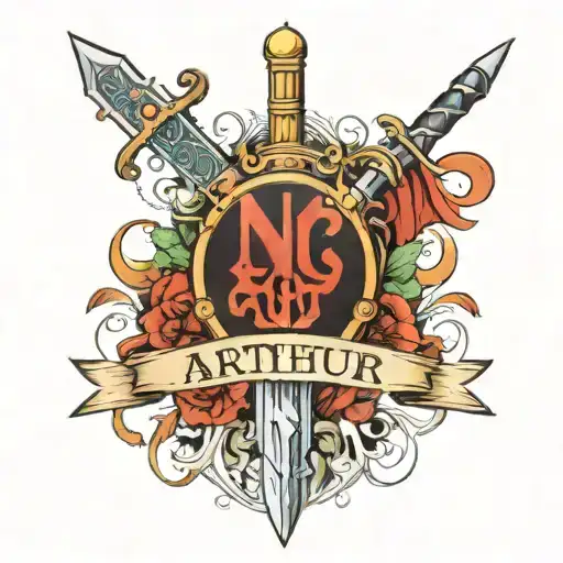 The meaning of the name Arthur sword tattoo design idea