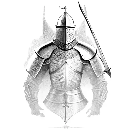 medieval knight tattoo design idea