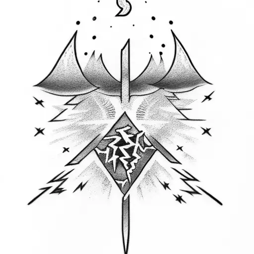 Jesus tattoo with lightening bolts tattoo design idea
