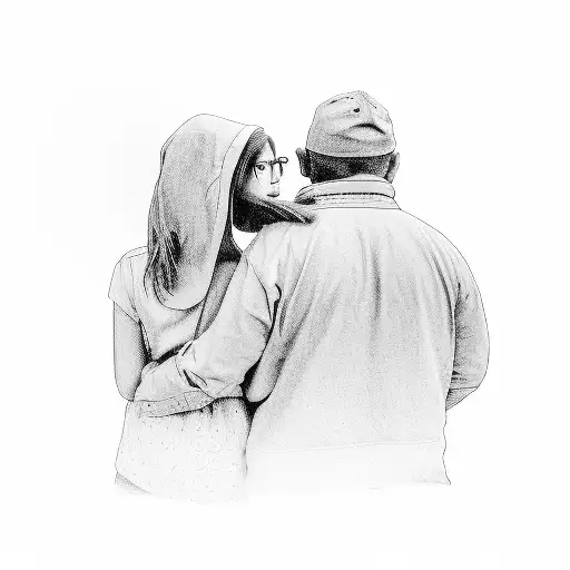 father of two, with a beautiful wife. include my brother, my mom and my father. tattoo design idea