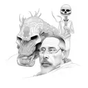 father of two, with a beautiful wife. include my brother, my mom and my father. tattoo design idea