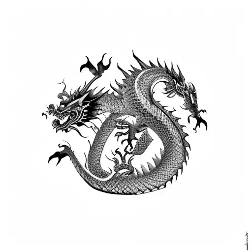 Chinese dragon with a western twist tattoo design idea