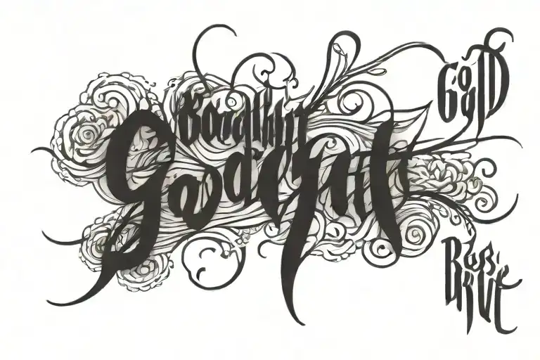 calligraphy lettering tattoo on forearm with the words "Goodnight, God Bless and Drive Carefully"  tattoo design idea