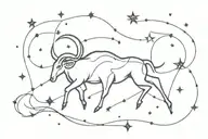 the constellation of Aries zodiac sign tattoo design idea