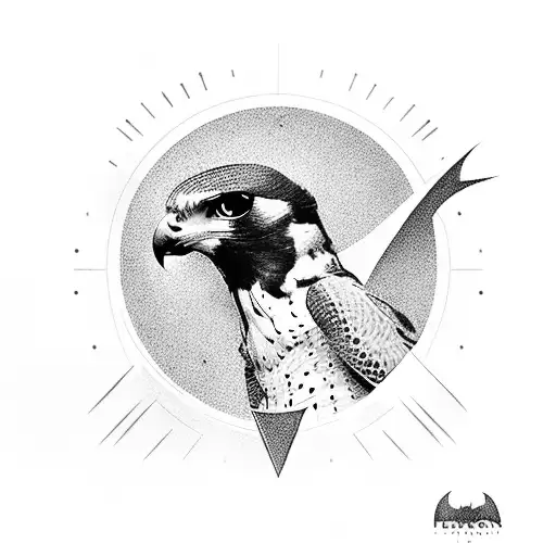 peregrine falcon Chicago batman logo tattoo design idea