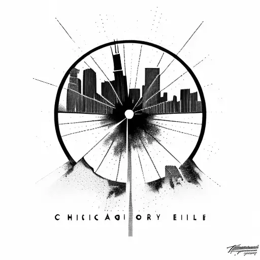 Chicago skyline tattoo design idea