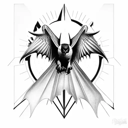 peregrine falcon Chicago batman logo tattoo design idea