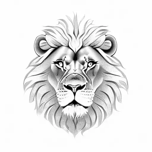 Lion head with the 4 aces tattoo design idea