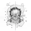 Luffy gear 5 tattoo design idea