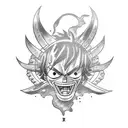Luffy gear 5 tattoo design idea
