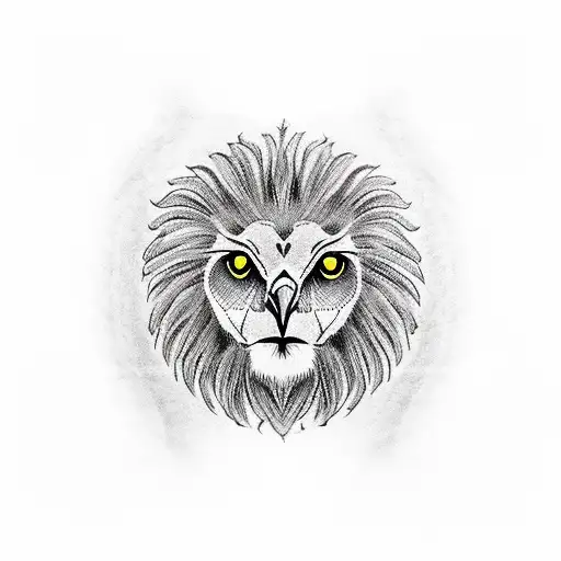 a lion eye, owl eye, and human eye sleeve tattoo design idea