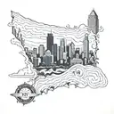 Boston zip code pattern forming, chicago skyline technology, madison Wisconsin, 6kidz   tattoo design idea