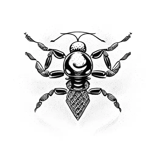 scorpion with heart and theater masks on the right chest area tattoo design idea