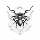 scorpion with heart and theater masks on the right chest area tattoo design idea