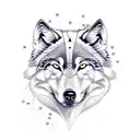full sleve with wolf, timepiece and astrology  tattoo design idea
