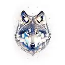 full sleve with wolf, timepiece and astrology  tattoo design idea