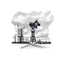 interstate 20, with Texas flag, and pump jack tattoo design idea