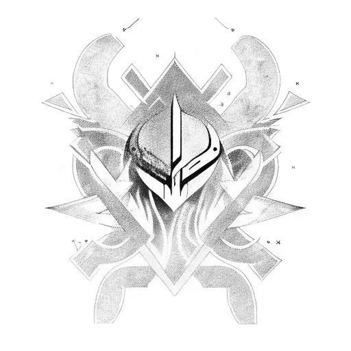 abstract thunder symbol tattoo design idea