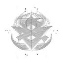 abstract thunder symbol tattoo design idea