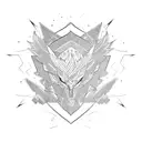 abstract thunder symbol tattoo design idea