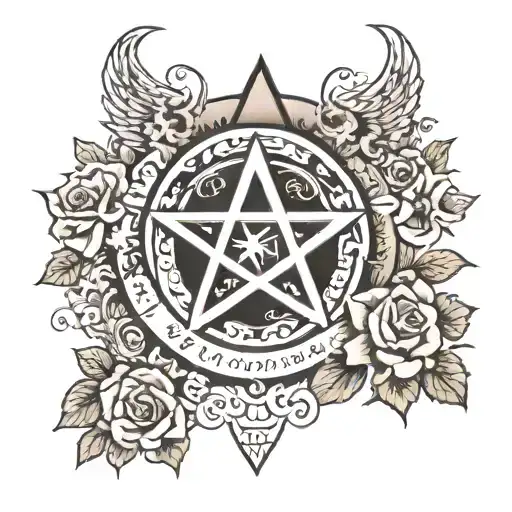 wiccan memorial for a mom old school style tattoo design idea