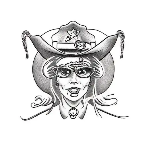cowgirl  tattoo design idea
