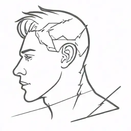 striking bolt adhd brain tattoo design idea