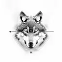 wolf tattoo with nordic compass tattoo design idea