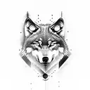 wolf tattoo with nordic compass tattoo design idea