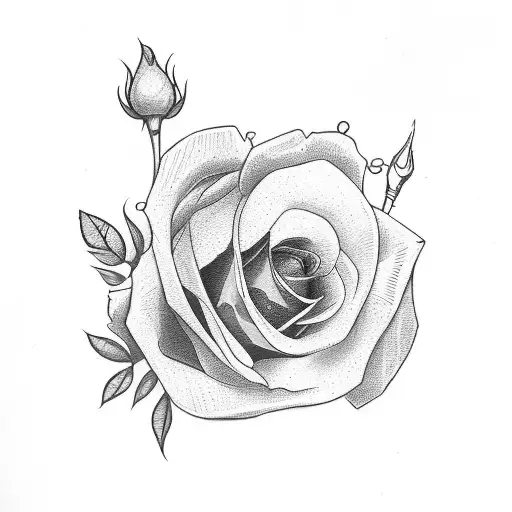 broken heart with roses tattoo design idea