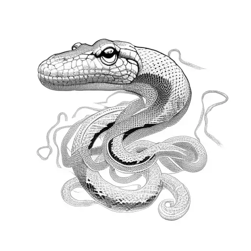a straight chain snake tattoo design idea