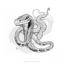a straight snake tattoo design idea