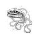 a straight snake tattoo design idea