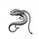 a straight snake tattoo design idea